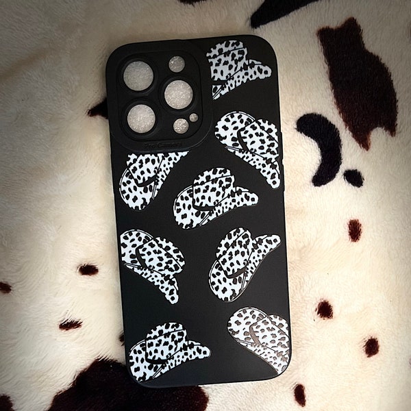 Cow Print Cowboy Hat Phone Case Etsy