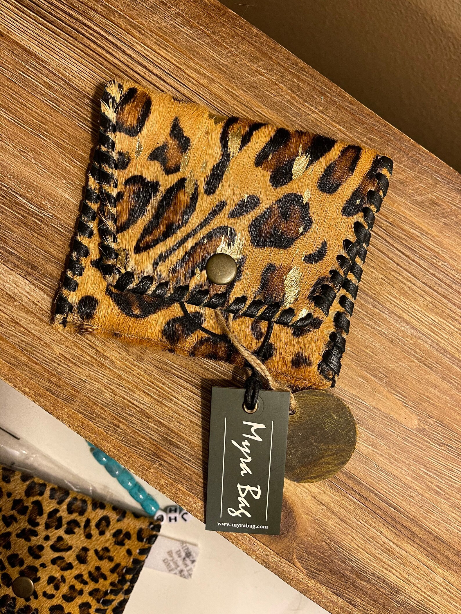 Leopard Myra Bag Coin Purse Genuine Leather & Hide Etsy