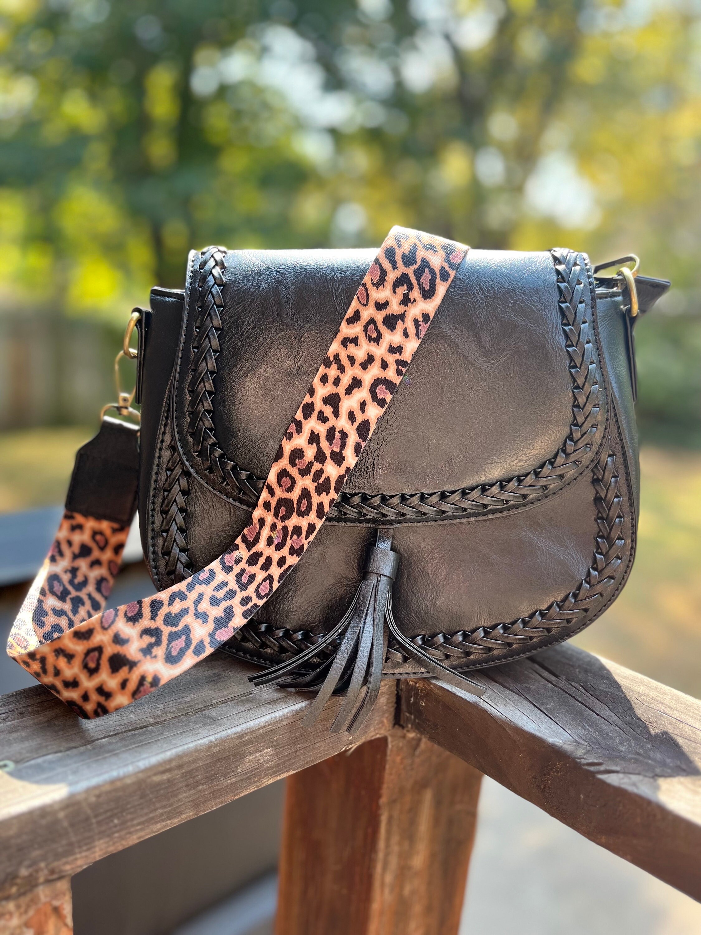 NEW Fashion Leopard Wide Purse Strap Adjustable Handbag Strap