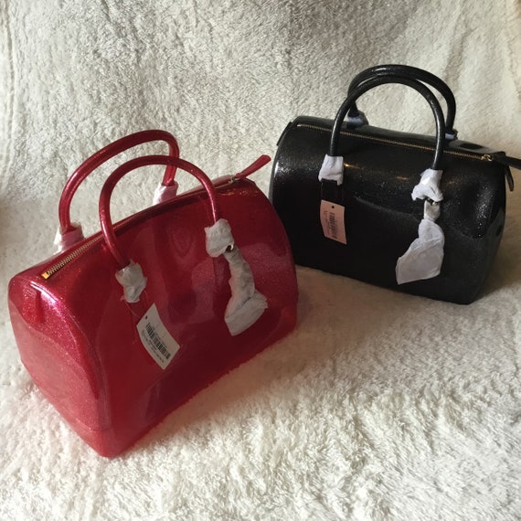 Retro Jelly Glitter Hand / Shoulder Bag Vintage Gir… Gem