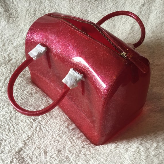 Retro Jelly Glitter Hand / Shoulder Bag - Vintage… - image 1