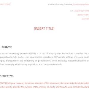 Template [Standard Operating Procedures]