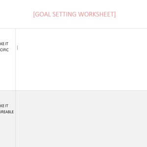 Goal Setting Worksheet Template