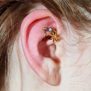 Faux Rook Earring - Choose Your Gemstone | Ear Cuff No Piercing | Earcuff | Handmade Ear Cuff | Sustainable Fashion | Anti Tragus Earring