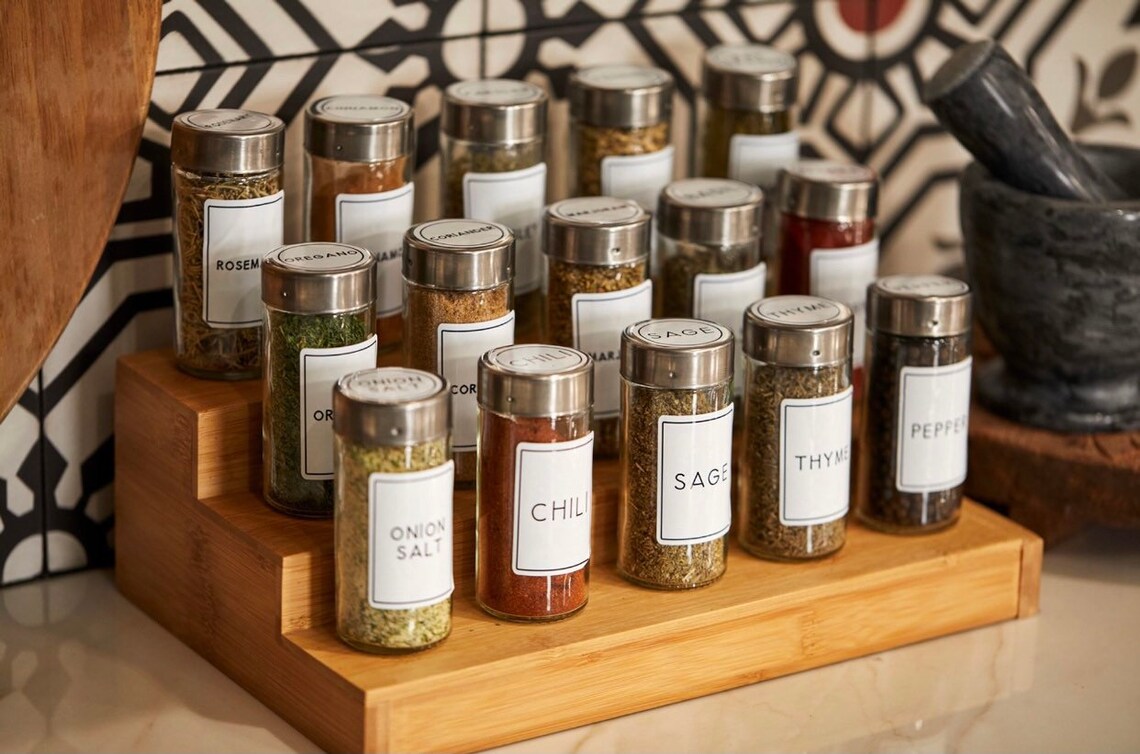Spice jar labels stickers vinyl Etsy