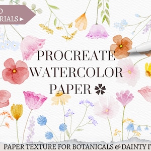 Delicaat en sierlijk aquarelpapier voor Procreate, Procreate aquarelpapiertextuur, Procreate aquarelcanvas