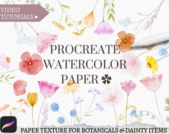 Delicate & Dainty Watercolor Paper for Procreate, Procreate Watercolor Paper Texture, Procreate Watercolour Canvas