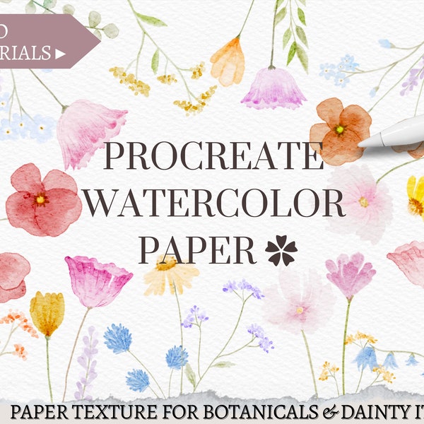 Delicate & Dainty Watercolor Paper for Procreate, Procreate Watercolor Paper Texture, Procreate Watercolour Canvas