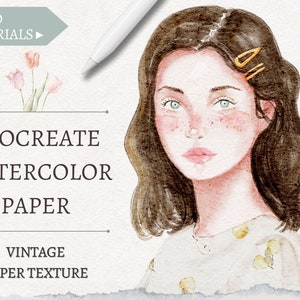 Carta da acquerello vintage per Procreate, Procreate Texture di carta da acquerello, Procreate Canvas da acquerello