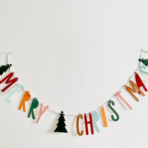 Garland Christmas Merry Christmas made of cardboard Christmas decoration Party Staircase decoration Children&#39;s room decoration Wall decoration