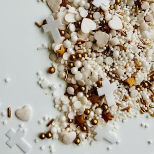 Essbarer Streusel-Mix / Zuckerstreusel * Halleluja * zur Dekoration von Muffins Cupcakes Kuchen Torte Konfirmation Kommunion Taufe
