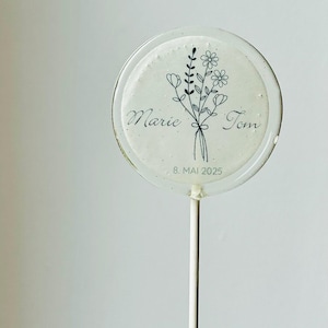 Personalisierbarer Lolli ab 10 Stück / Hochzeit Gastgeschenk Gäste Geschenk / Mitgebsel Hochzeit / Platzkarten Hochzeit / wedding favors