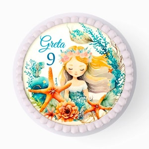 Personalized cake topper mermaid I topper cake topper cake topper cake topper I made of fondant size up to 20 cm in diameter