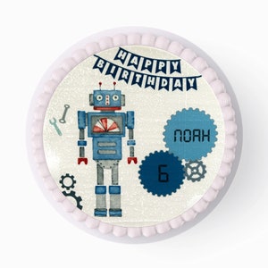 Personalizable cake topper * robot * / topper cake topper birthday cake cake decoration cake made of fondant many sizes
