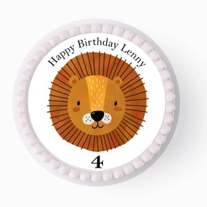 Personalizable Cake Topper Safari Lion Fondant