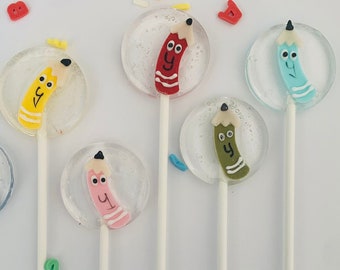 Lollipop *Pen for School Enrollment* - Cupcake Muffin Topper / Cake Decoration / Party Favor / School Cone Gift / Guest Gift for School Enrollment
