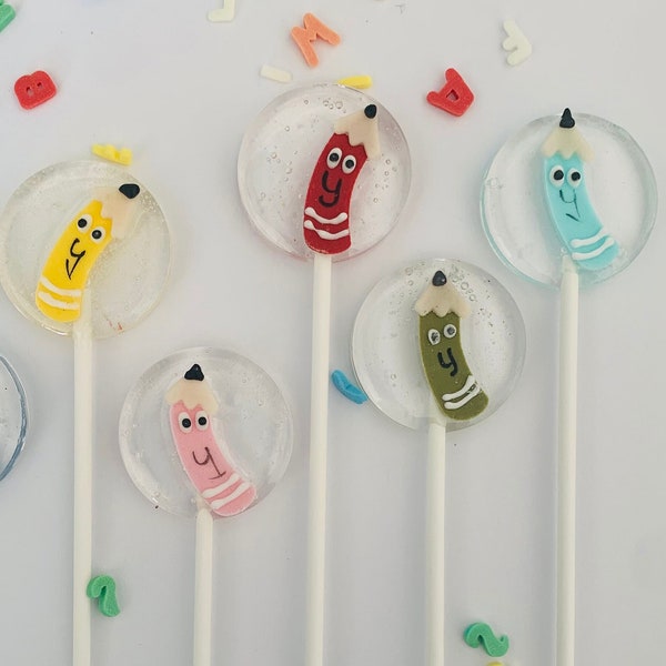 Lolli *Stift Einschulung* - Cupcake Muffin topper / Tortendeko / Mitgebsel / Schultüte Geschenk / Gastgeschenk Einschulung