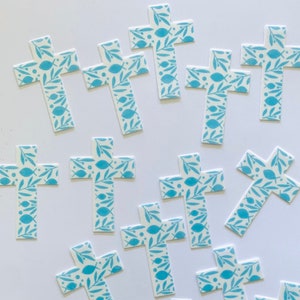 Edible topper cross 20 pieces / topper for muffin cupcake cake decoration baptism confirmation communion / high-quality edible paper / fondant