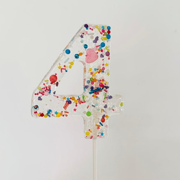 Großer Zahlen Lolli - Cake Topper / Alter  Nummer Lolli / Essbare Cake Topper / Tortenstecker / Stecker / Tortendeko / kleines Geschenk