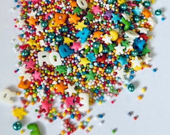 ABC Edible Sprinkles / Sprinkle Mix / Table Confetti *School Enrollment* for decorating cakes, muffins, cupcakes, cookies, cake pops