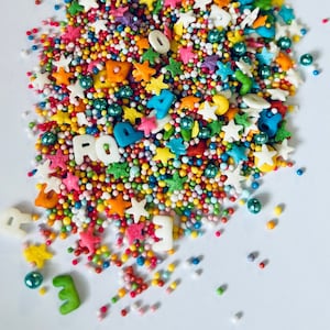 ABC edible sprinkles / sprinkle mix / table confetti *schooling* for decorating cakes, cakes, muffins, cupcakes, cookies, cake pops