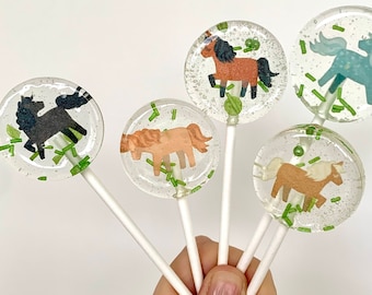 Lollipop Paard Pony / Eetbare Cupcake Topper / Muffin Plug / Cake Topper Taart Decoratie Feesttas Verjaardagsfeestje Paard Partij Gunst