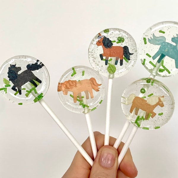 Lolli Pferd Pony / Essbare Cupcake Topper / Muffin Stecker / Cake Topper Tortendeko Mitgebsel Geburtstag Party Pferdeparty Gastgeschenk