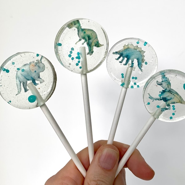 Handgefertigte Lolli Dinosaurier Dino / Essbare Cupcake Topper / Muffin Stecker / Cake Topper Tortendeko Mitgebsel Geschenk Schultüte