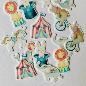 Edible cupcake / muffin toppers / cake decoration circus 18 pieces CUT OUT from edible paper or fondant