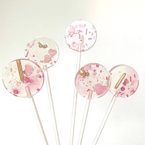 Lollipop Gold Pink / Edible Cupcake Topper / Muffin Plug / Cake Topper Cake Decoration Guest Gift