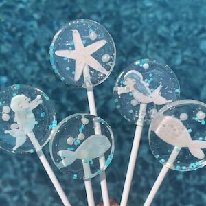 Lolli Meerjungfrau Fisch Seestern Muschel / essbare Cupcake Topper / Muffin Stecker Cake Topper Tortendeko Mitgebsel Gastgeschenk