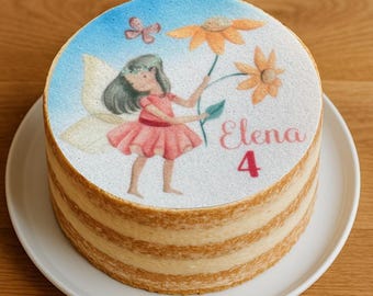 Personalized Fairy Cake Topper / Topper / Cake Cover / Fondant / Fairy Party / Fairy Birthday / up to 20 cm diameter