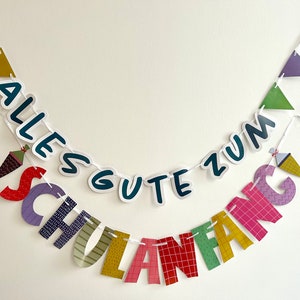 2 Garlands School Enrollment Schoolchild School Start made of cardboard School Enrollment Party Children's Room Decoration Desk Decoration Kraft Paper