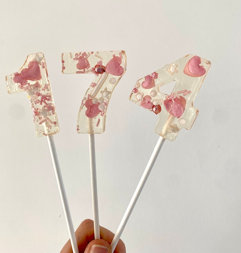 Number lollipop / edible cupcake topper / muffin decoration / cake topper cake decoration party bag / handmade / sustainable / back to school / birthday image 7