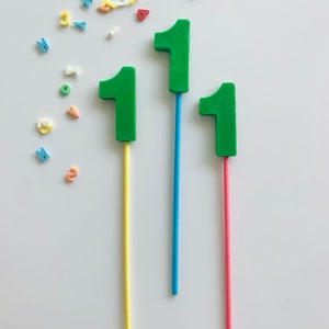 Number lollipop / edible cupcake topper / muffin decoration / cake topper cake decoration party bag / handmade / sustainable / back to school / birthday image 9