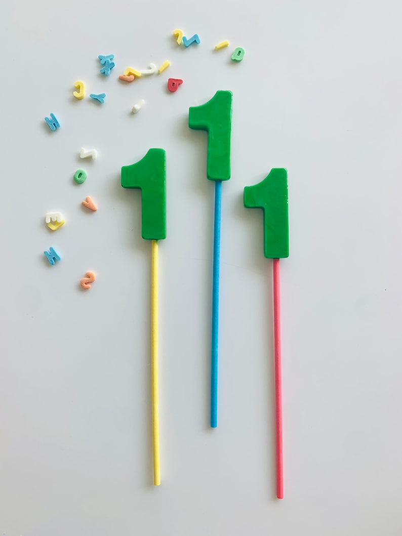 Number lollipop / edible cupcake topper / muffin decoration / cake topper cake decoration party bag / handmade / sustainable / back to school / birthday image 9