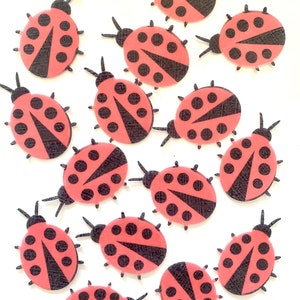 Decorazioni commestibili per cupcake/muffin/torte Coccinella portafortuna 15 pezzi RETTANGOLARE da carta commestibile o fondente