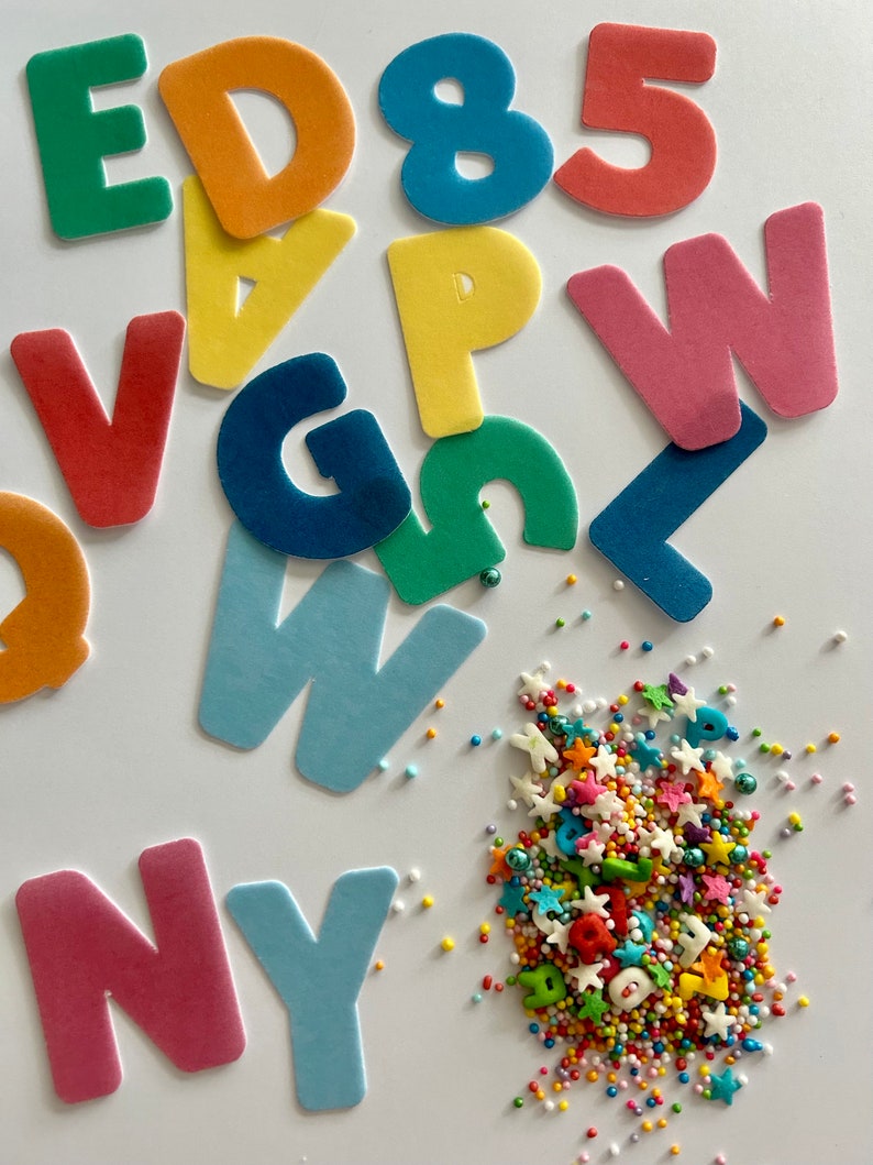 Edible Decorations / 18 Letters and Numbers / ABC / Cupcake/muffin ...