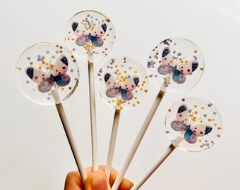 Purple butterfly lollipop / Edible cupcake toppers / Muffin toppers / Cake toppers / Party favors / School cone gifts / Children's gifts