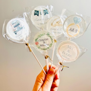 Personaliseerbare handgemaakte lolly/bruiloftgastcadeau/gastcadeau/bruiloftfeesttas/bruiloftplaatskaarten/huwelijksbedankjes