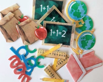 First day of school - pack of 18 cupcake muffin topper pre-cut Made of wafer paper or Fondant