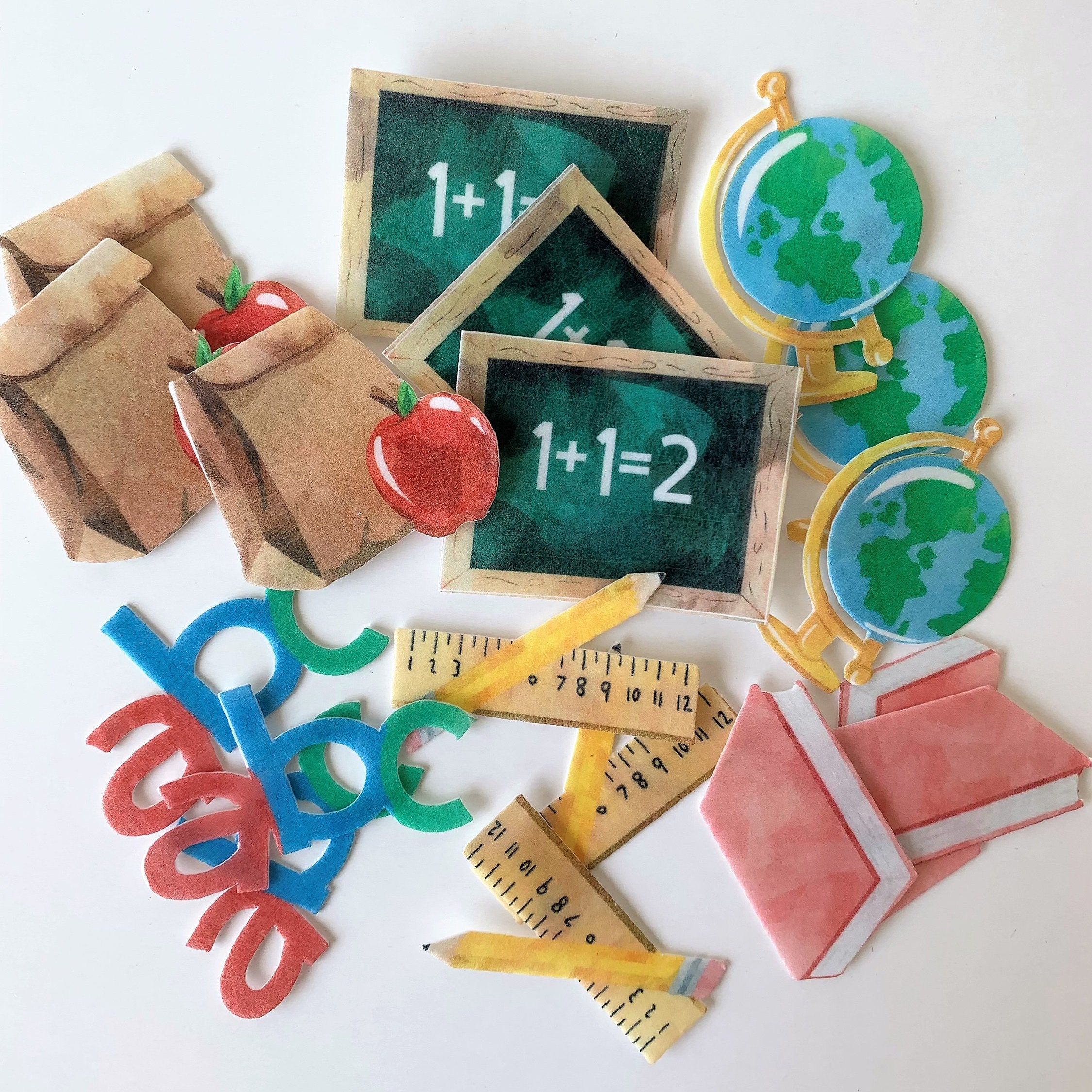 First day of school - pack of 18 cupcake muffin topper pre-cut Made o…