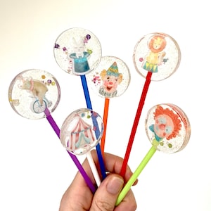 Lollipop *Circus* / Edible Cupcake Topper / Muffin Plug / Cake Topper Cake Decoration Party Bag Circus Tent Lion Bear Clown