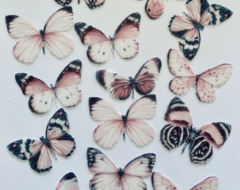Edible Cupcake / Muffin Toppers / Cake Decoration *Pink Butterfly* 20 pieces CUT OUT from edible paper or fondant