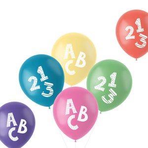 6 colorful latex balloons ABC 123 school enrollment decoration school start school child school enrollment party decoration Pänz Kita farewell kindergarten school start