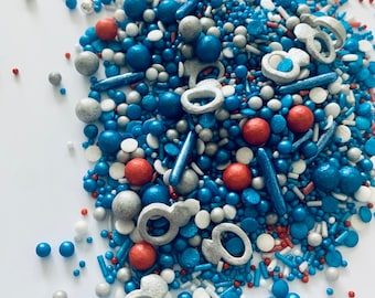 Edible decorations / Police-themed sugar sprinkles / Cake decorations / Cupcake decorations / Police cake / Birthday cake