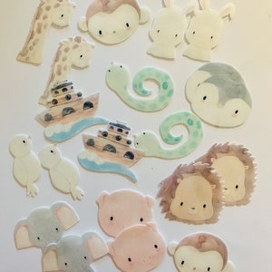 Edible toppers / toppers for muffin cupcake cake * Animals of Noah's Ark * 20 pieces - made of edible paper or fondant