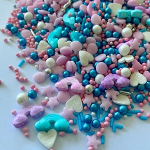 Edible Decoration Pink Blue *Gender Reveal Party* Sugar Sprinkles Sprinkle Mix Sprinkle Decoration Baking Decoration Baby Party Baby Shower Baptism Rainbow