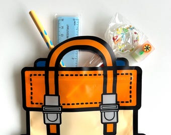 Gift for starting school, beginning of school, kindergarten, farewell, start of school / School cone contents / 1 lollipop, ruler, pen, eraser