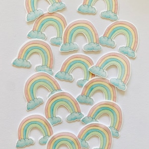 Personalizable, edible cupcake/ muffin toppers /cake decoration rainbow 15 pieces CUT OUT from edible paper or fondant
